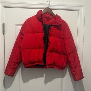 Divided Red Puffer Jacket